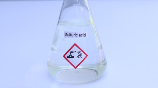 Acide Sulfurique Dans Verre Produit Chimique Laboratoire Dans Industrie — Video