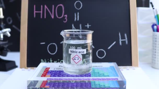 Nitric Acid Symbol Structural Formula Chemical Blackboard — Vídeo de Stock