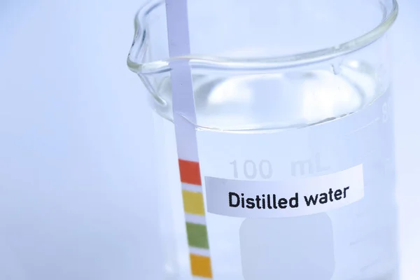 Distilled Water Bottle Sample Water Laboratory Industry — Stock Photo, Image