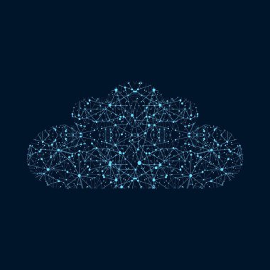 İllüstrasyon Mavi çizgiler teknoloji konsepti, iletişim veya elektronik olarak birbirine bağlıdır