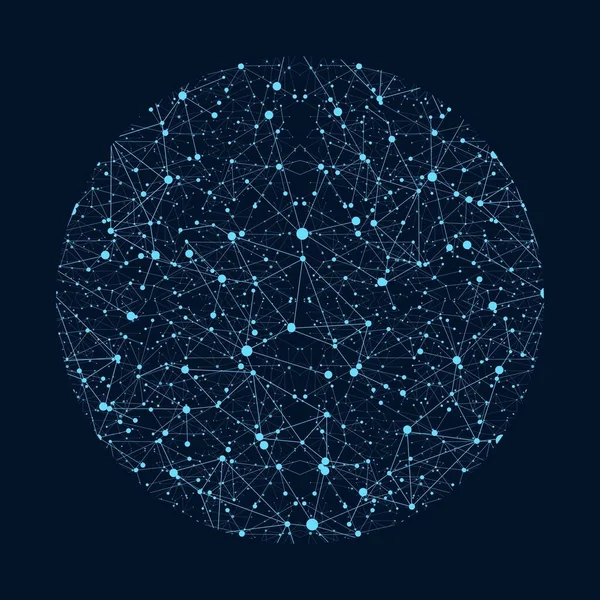 Illustratie Blauwe Lijnen Plexus Zijn Verbonden Technologie Concept Communicatie Elektronische — Stockfoto