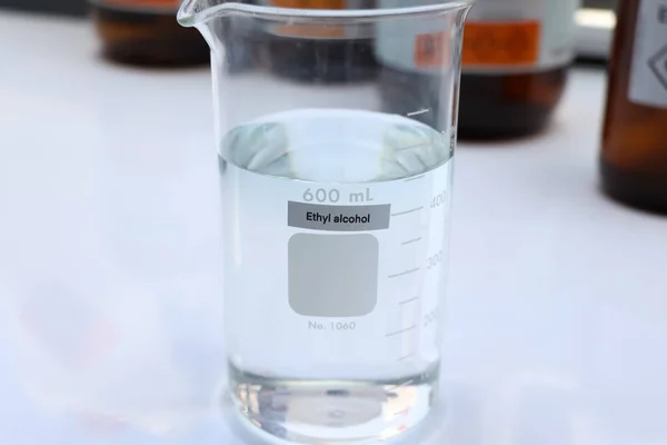 Ethyl Alcohol Glass Hazardous Chemicals Industry Laboratory — Stock Photo, Image