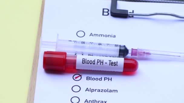 Prueba Sangre Para Buscar Anomalías Sangre Muestra Sangre Para Analizar — Vídeo de stock