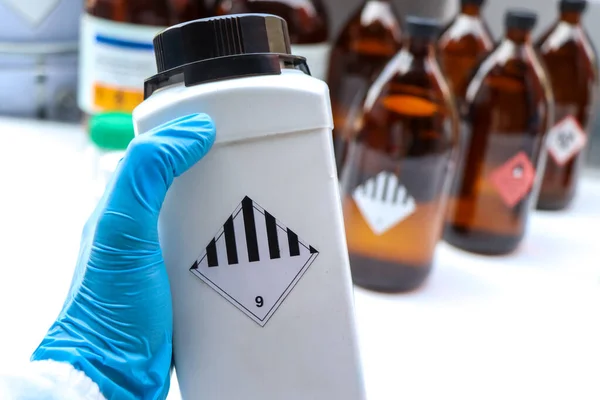 miscellaneous symbol on bottle chemical ,warning symbol, chemical in laboratory and industry