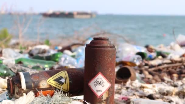 Odpad Vyhozen Přírodě Ničí Životní Prostředí — Stock video