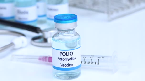 Vaccino Polio Flaconcino Immunizzazione Trattamento Delle Infezioni Vaccino Usato Prevenzione — Video Stock