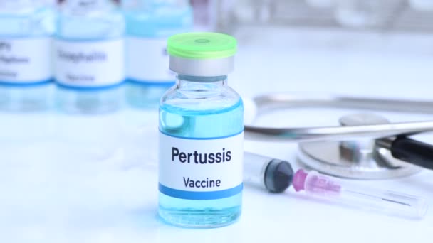Pertusis Aşısı Enfeksiyonun Aşılanması Tedavisi Hastalıkların Önlenmesi Için Kullanılan Aşı — Stok video