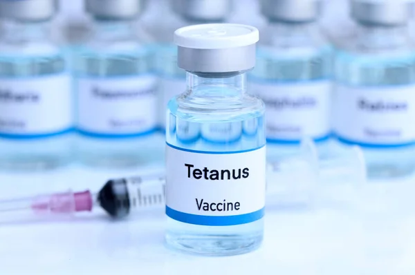 stock image Tetanus vaccine in a vial, immunization and treatment of infection, vaccine used for disease prevention