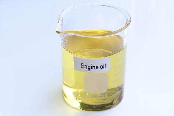 Motorový Olej Nádobách Koncepce Vědeckého Experimentu Olej Pro Průmyslové Použití — Stock fotografie