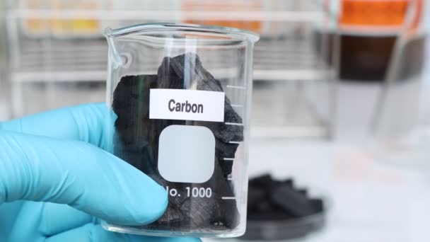 Kohlenstoff Behälter Laborqualitätsprüfungskonzepte Wissenschaftliche Experimente Für Die Industrie — Stockvideo