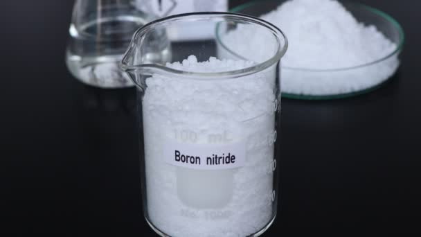 Bornitrid Container Chemische Analyse Labor Chemische Rohstoffe Der Industrie — Stockvideo