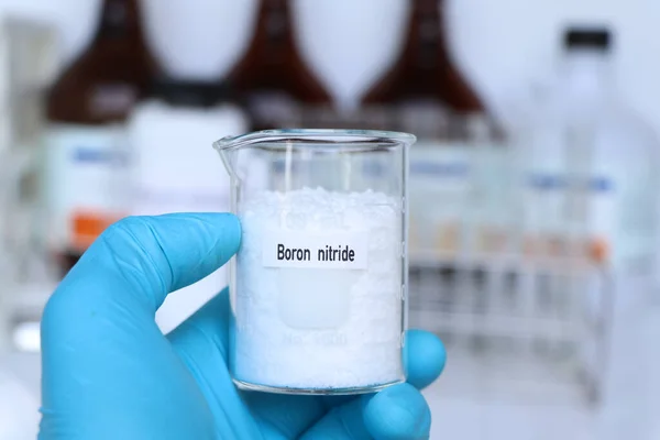 Boron nitride in container, chemical analysis in laboratory, chemical raw materials in industry