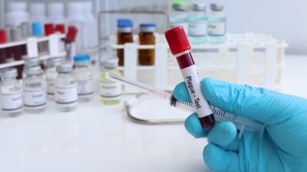 科学実験の異常を調べるための疫病検査 — ストック動画