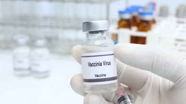 Vakcinační Virová Vakcína Injekční Lahvičce Imunizace Léčba Infekce Vědecký Experiment — Stock video