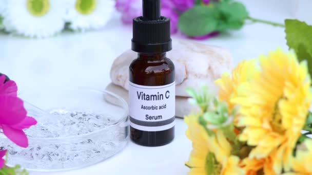 Vitamin Flaska Ämnen Som Används För Behandling Eller Medicinsk Skönhetsbehandling — Stockvideo
