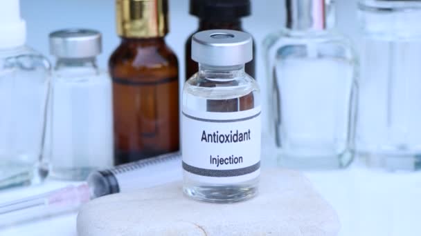Antioxidant Injektionsflaska Substanser Som Används För Injektion För Behandling Eller — Stockvideo