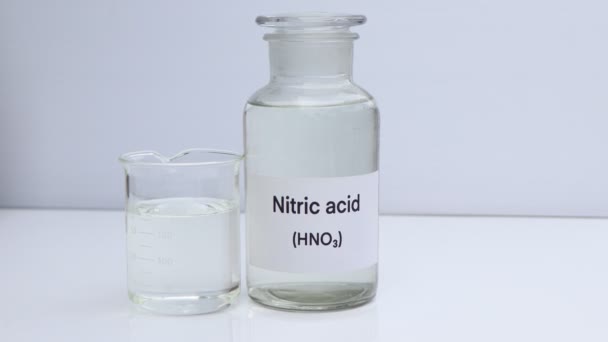 Acido Nitrico Contenitori Prodotti Chimici Pericolosi Materie Prime Prodotti Chimici — Video Stock