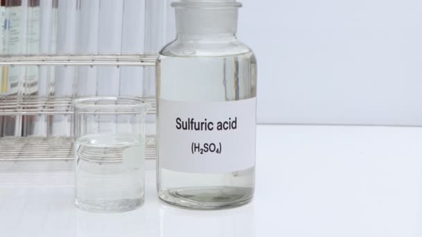 Ácido Sulfúrico Recipientes Produtos Químicos Perigosos Matérias Primas Produtos Químicos — Vídeo de Stock