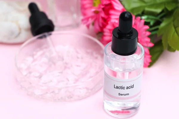 Lactic acid in a bottle, Substances used for treatment  or medical beauty enhancement, beauty product