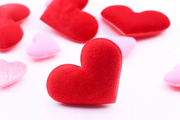 Corazón Tela Sobre Fondo Blanco Concepto Amor Día San Valentín —  Fotos de Stock
