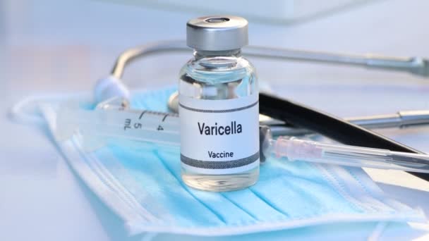 Varicella Vaccine Vial Immunization Treatment Infection Scientific Experiment — Stock Video
