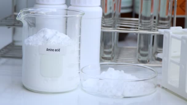 Amino Acid Powder Chemical Container Chemical Laboratory Industry Raw Materials — Stock Video