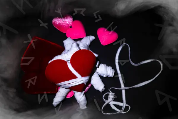 Magic doll and heart symbol, The concept of love and magic, Religion and beliefs