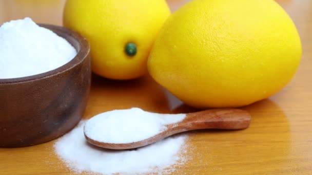 Polvo Blanco Ácido Cítrico Extracto Limón Utiliza Como Materia Prima — Vídeos de Stock