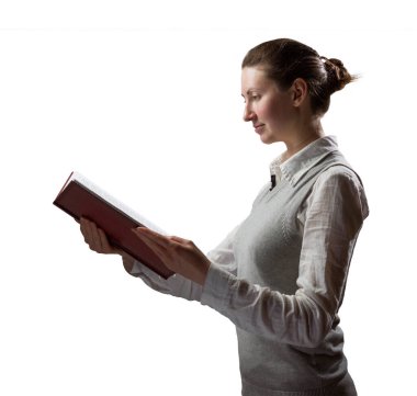 kitap okurken iş kadını
