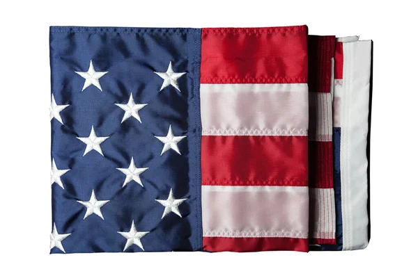 Usa Flagge Isoliert Auf Weiß Gefaltet Stockbild