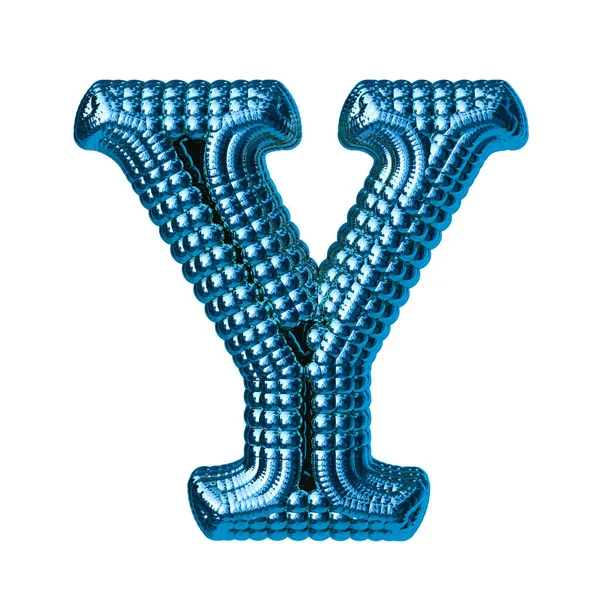 Niebieski Symbol Wykonany Sfer Litera — Wektor stockowy