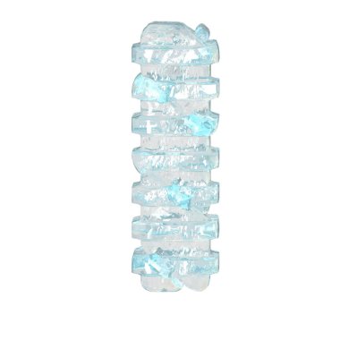 İnce yatay kayışlı buz 3D sembolü. Mektup I