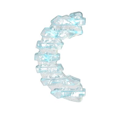 İnce yatay kayışlı buz 3D sembol