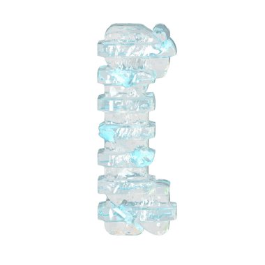 İnce yatay kayışlı buz 3D sembol