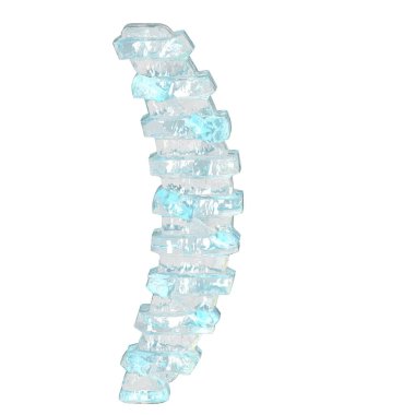 İnce yatay kayışlı buz 3D sembol