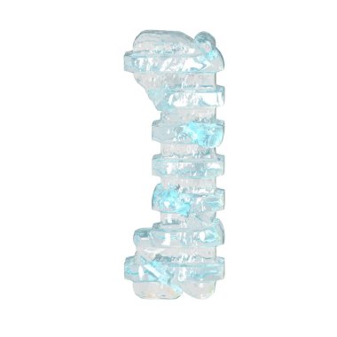 İnce yatay kayışlı buz 3D sembol