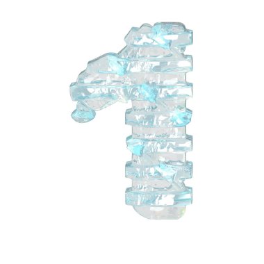 İnce yatay kayışlı buz 3D sembolü. 1 numara.