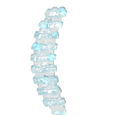 İnce yatay kayışlı buz 3D sembol