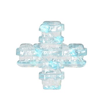 İnce yatay kayışlı buz 3D sembol