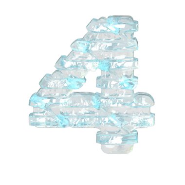 İnce yatay kayışlı buz 3D sembolü. 4 numara.