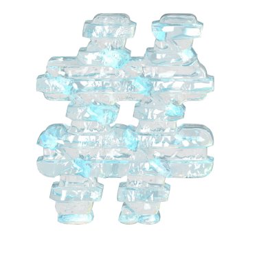 İnce yatay kayışlı buz 3D sembol