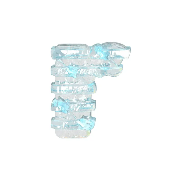 薄い水平ストラップと氷の3Dシンボル 手紙R — ストックベクタ