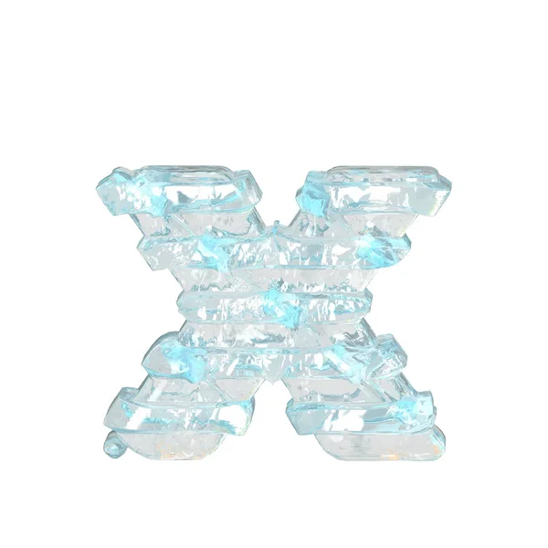 薄い水平ストラップと氷の3Dシンボル 手紙X — ストックベクタ