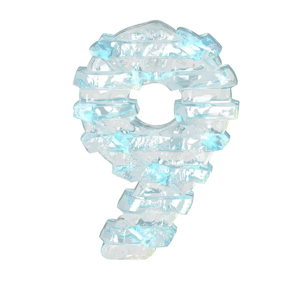 Ice Symbol Tenkými Vodorovnými Popruhy Číslo — Stockový vektor