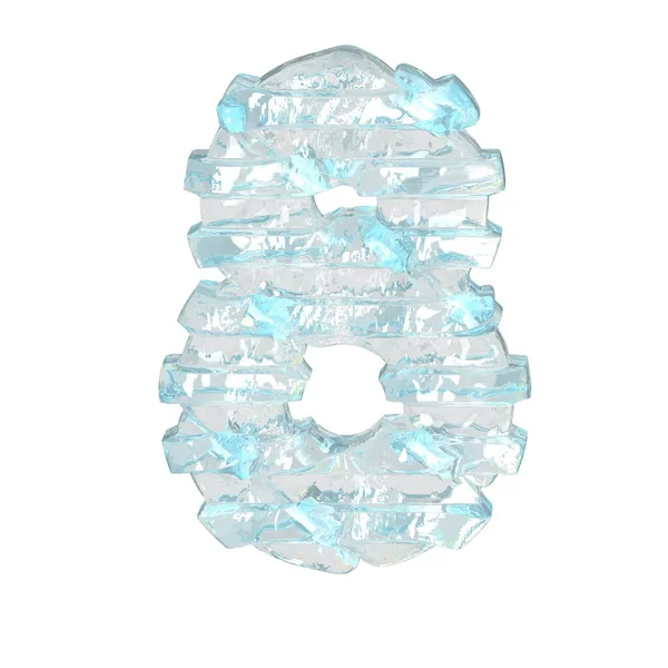 冰3D符号与薄水平带子 — 图库矢量图片