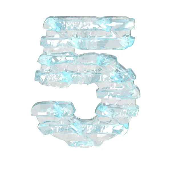 Ice Symbol Tenkými Vodorovnými Popruhy Číslo — Stockový vektor