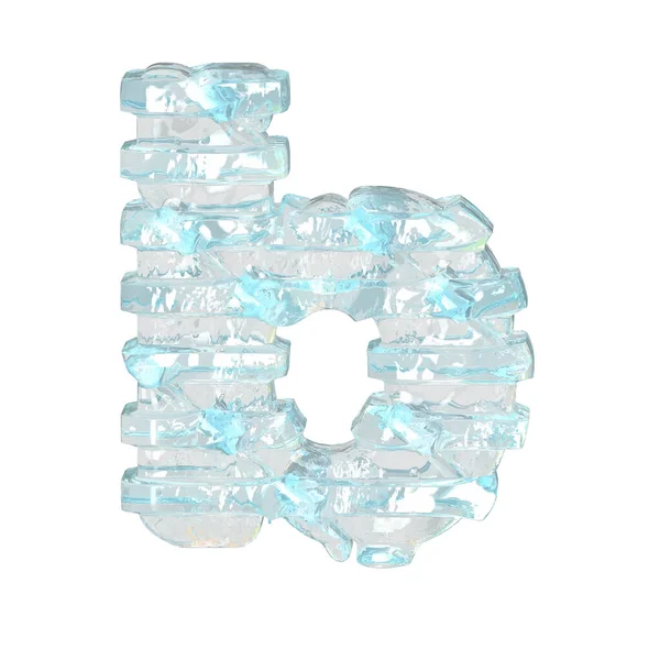 薄い水平ストラップと氷の3Dシンボル 手紙B — ストックベクタ