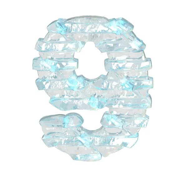 Simbolo Ice Con Sottili Cinghie Orizzontali Numero — Vettoriale Stock