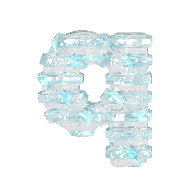 Ice Symbol Tenkými Vodorovnými Popruhy Písmeno — Stockový vektor