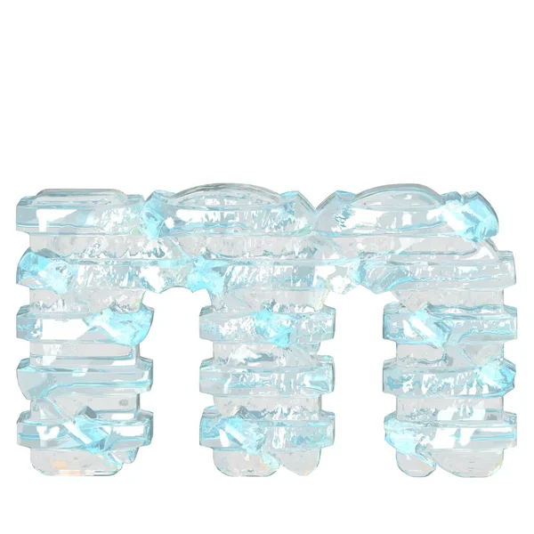 冰3D符号与薄水平带子 字母M — 图库矢量图片